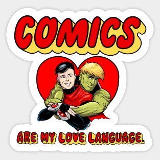 Comics are my Love Language - Wiccan & Hulkling Sticker